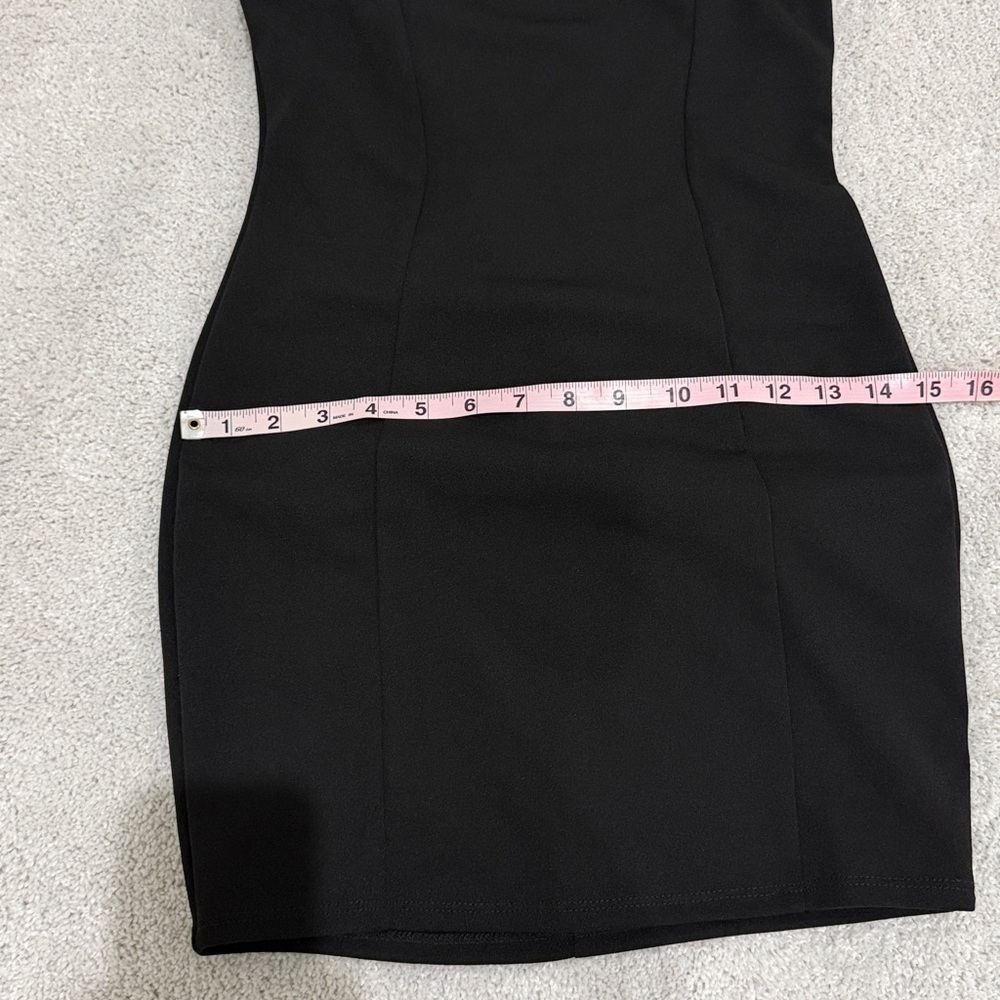 Black Mini Dress with Feather Detail - Picture 11 of 11